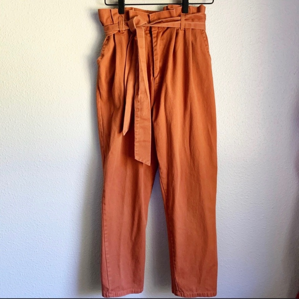 PS / LA Pacsun Rust Tie-Waist Paperbag Pants